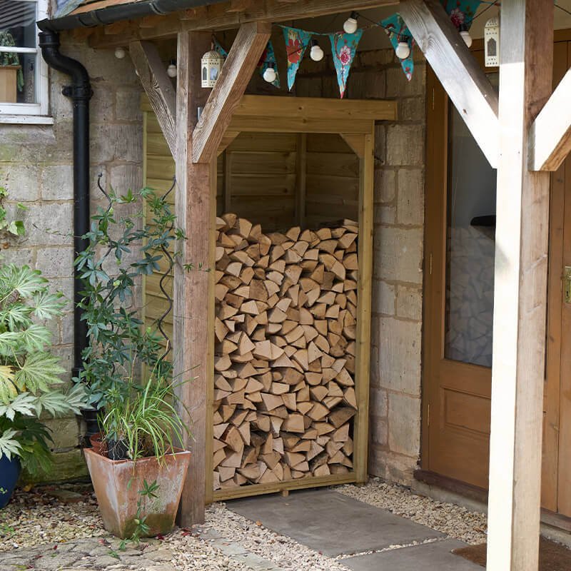 3’0 x 2’10 Forest Pent Small Overlap Log Store (0.9m x 0.86m)