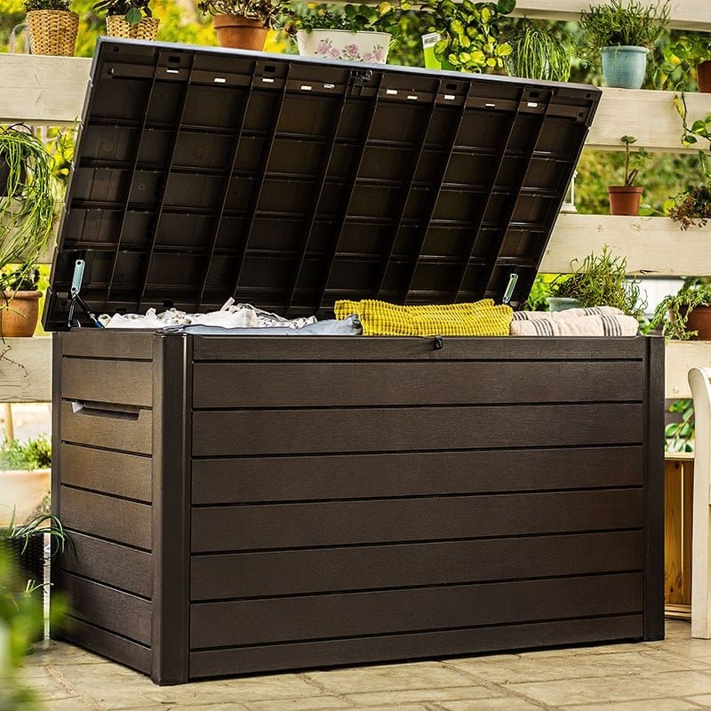 5′ x 3′ Keter XXL Plastic Garden Storage Box – Brown (1.47m x 0.83m)