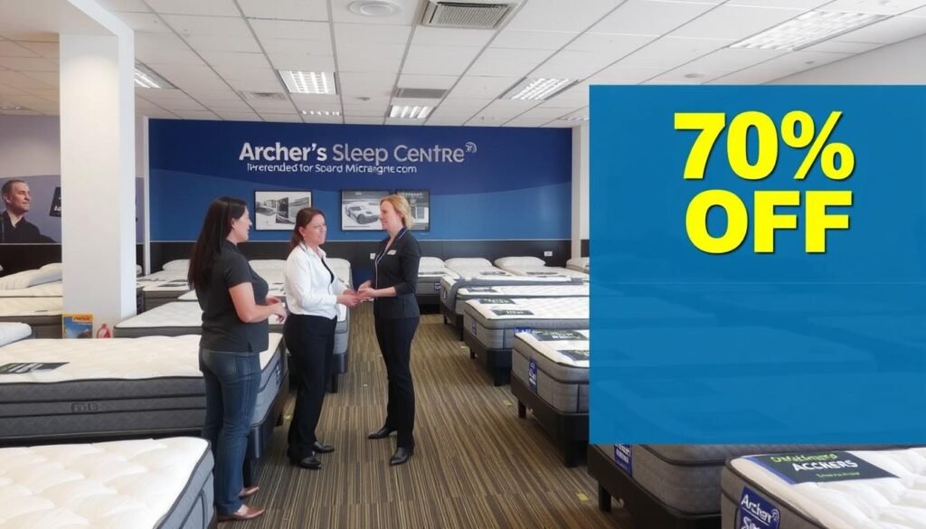 Archer's Sleep Centre showroom with expert staff and up to 70% off beds & mattresses