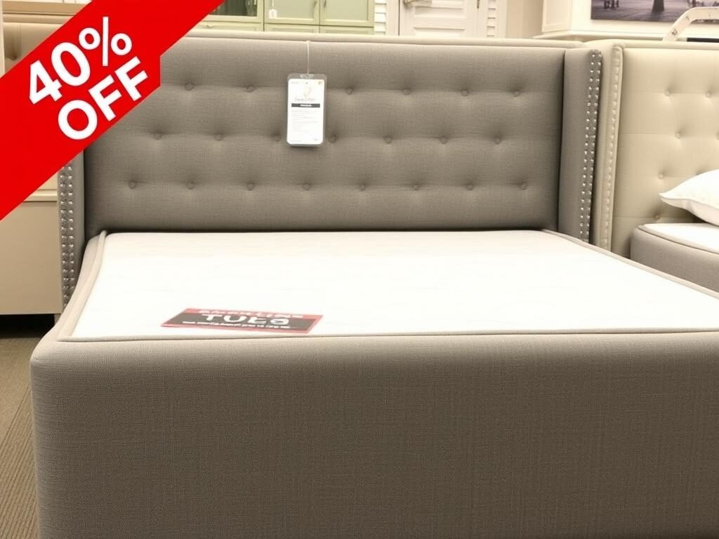 Upholstered bed frame with up to 40% off at Archer's Sleep Centre