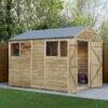 10' x 6' Forest 4Life 25yr Guarantee Overlap Pressure Treated Double Door Apex Wooden Shed (3.01m x 1.99m)