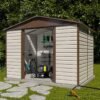 10' x 8' Yardmaster Shiplap Metal Shed Brown Finish (3.03m x 2.37m)