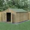 15' x 10' Forest 4Life 25yr Guarantee Overlap Pressure Treated Windowless Double Door Apex Wooden Shed (4.48m x 3.21m)