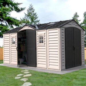 16' x 8' Saffron Apex Extra Plastic Vinyl Shed (4.77m x 2.46m)