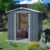 6'8 x 4'6 Yardmaster Castleton Anthracite Metal Shed (2.02m x 1.37m)