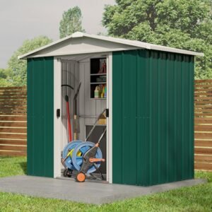 6'8 x 4'6 Yardmaster Green Metal Shed (2.02m x 1.37m)