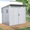 7' x 6' Lotus Minos White Aluminium Metal Shed (2.32m x 1.91m)