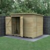 8' x 6' Forest Beckwood 25yr Guarantee Shiplap Pressure Treated Windowless Double Door Pent Wooden Shed (2.52m x 2.05m)