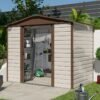 8' x 6'6 Yardmaster Shiplap Metal Shed Brown Finish (2.43m x 1.97m)