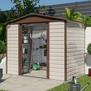 8' x 6'6 Yardmaster Shiplap Metal Shed Brown Finish (2.43m x 1.97m)