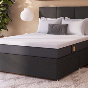 Emma Original Memory Foam Mattress + Premium Divan Bed, Silver, No Drawer, Single