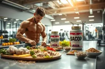 Gains Nutrition - athlete-focused supplement products and shaker on a gym bench