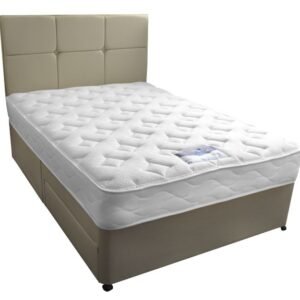 Silentnight Moretto Miracoil Divan Bed Set, Single, No Headboard Required, No Storage, Sandstone