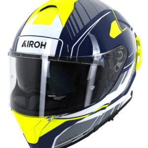 Airoh Spark 2 Chrono Motorcycle Helmet - Blue/Yellow Gloss