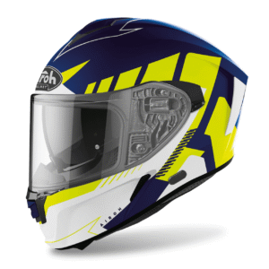 Airoh Spark 'Rise' Motorcycle Road Motorcycle Helmet - Yellow/Blue Matt