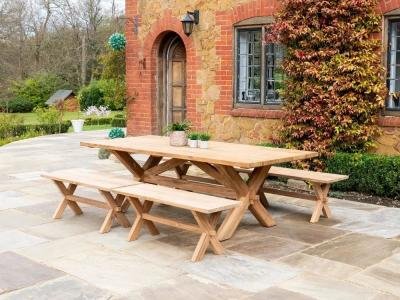 Alexander Rose Plank Teak Garden Dining Table - 240cm