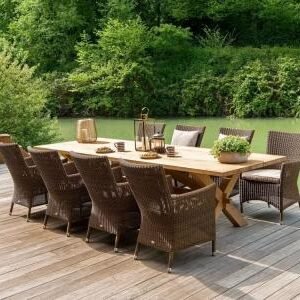Alexander Rose Plank Teak Garden Dining Table - 300cm