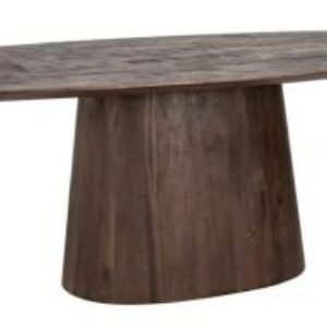 Alix Danish Dark Wood 8 Seater Oval Pedestal Dining Table