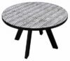 Allentown Monochrome Chevron Inlay Print 4 Seater Round Dining Table