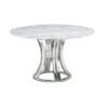 Aurora Marble Round Dining Table with Stainless Steel Pedestal Base - Variation Available