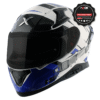 Axor Apex Hex-2 White Blue Gloss Full Face Motorcycle Helmet