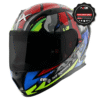 Axor Street Bobby Black Red Gloss Full Face Motorcycle Helmet