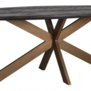 Blackbone Black and Brass 12 Seater Oval Dining Table with Spider Legs