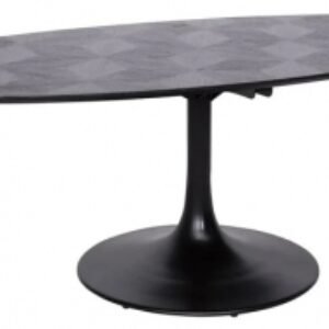 Blax Black Geometric Cube 10 Seater Oval Dining Table with Tulip Base