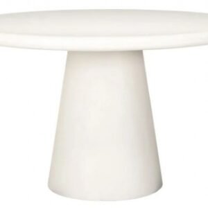 Bloomstone White Lime Plaster 4 Seater Round Pedestal Dining Table