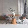 Bologna Mango Wood 4 Seater Round Pedestal Dining Table - 116cm