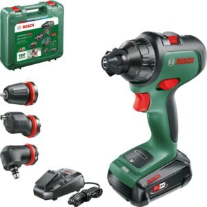 Bosch ADVANCEDDRILL P4A 18v Cordless Drill Driver and Attachments 1 x 2.5ah Li-ion Battery Charger Case & Accessories