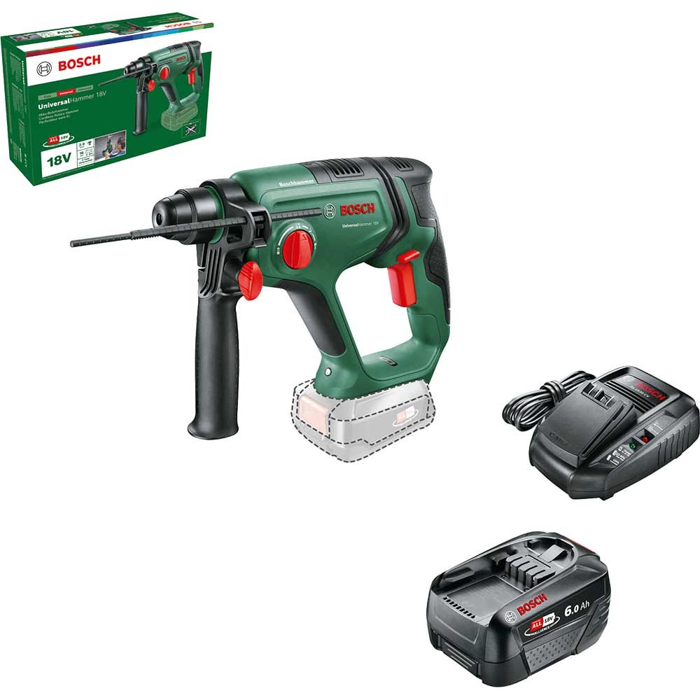 Bosch UNIVERSALHAMMER P4A 18v Cordless SDS Drill 1 x 6ah Li-ion Battery Charger No Case