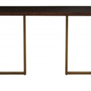 Brando Acacia Wood 6 Seater Dining Table with Antique Brass Chevron Base