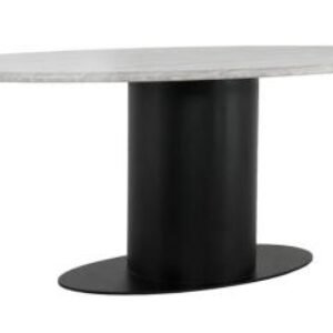 Brodman Grey Marble 8 Seater Oval Pedestal Dining Table
