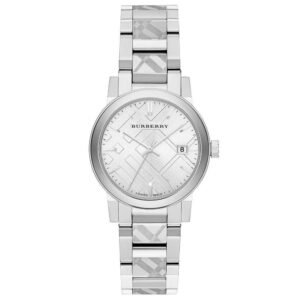 Burberry BU9144 Silver Check Stamped Dial Women's Watch