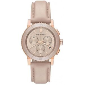 Burberry BU9704 Chronograph Rose Dial Rose gold-tone Women's Watch
