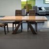 Butterfly Marble Dining Table with Wooden Pedestal Base - Variation Available