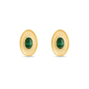 CEO's Deco Oval Malachite Stud Earrings