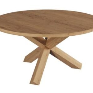 Camas Oak Round Dining Table with Spider Legs - Variation Available