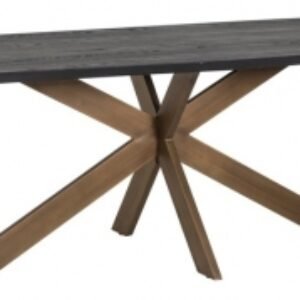 Cambon Dark Oak and Brass 8 Seater Dining Table with Spider Legs