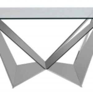 Carlox Glass 8 Seater Dining Table with Chrome Base