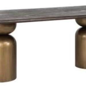 Cavo Acacia Wood 8 Seater Dining Table with Brushed Gold Pedestal Base