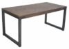 Chevron Mango Wood 6 Seater 160cm Dining Table - Brushed Gunmetal Base