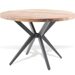 Clearance - Merino 120cm Industrial Acacia Wood Round Dining Table