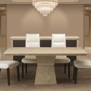 Clepsy Plus Marble Pedestal Dining Table - Variation Available