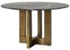 Collada Black Marble and Gold 4 Seater Round Pedestal Dining Table