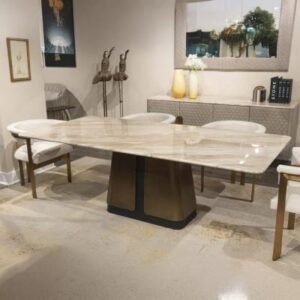 Compass Marble Pedestal Dining Table- Variation Available