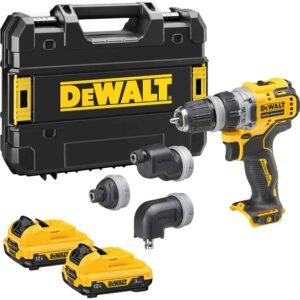 DeWalt DCD703 12v XR Cordless Brushless Multi Head Drill Driver 2 x 3ah Li-ion Battery Charger Case