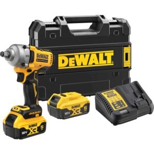 DeWalt DCF891 18v XR Cordless Brushless 1/2" Compact High Torque Wrench 2 x 5ah Li-ion Battery Charger Case