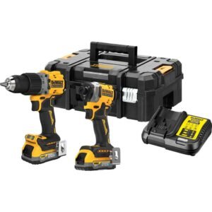 DeWalt DCK2050 18v XR Cordless Brushless Combi Drill and Impact Driver 2 x 1.7ah Li-ion Powerstack Battery Charger Case